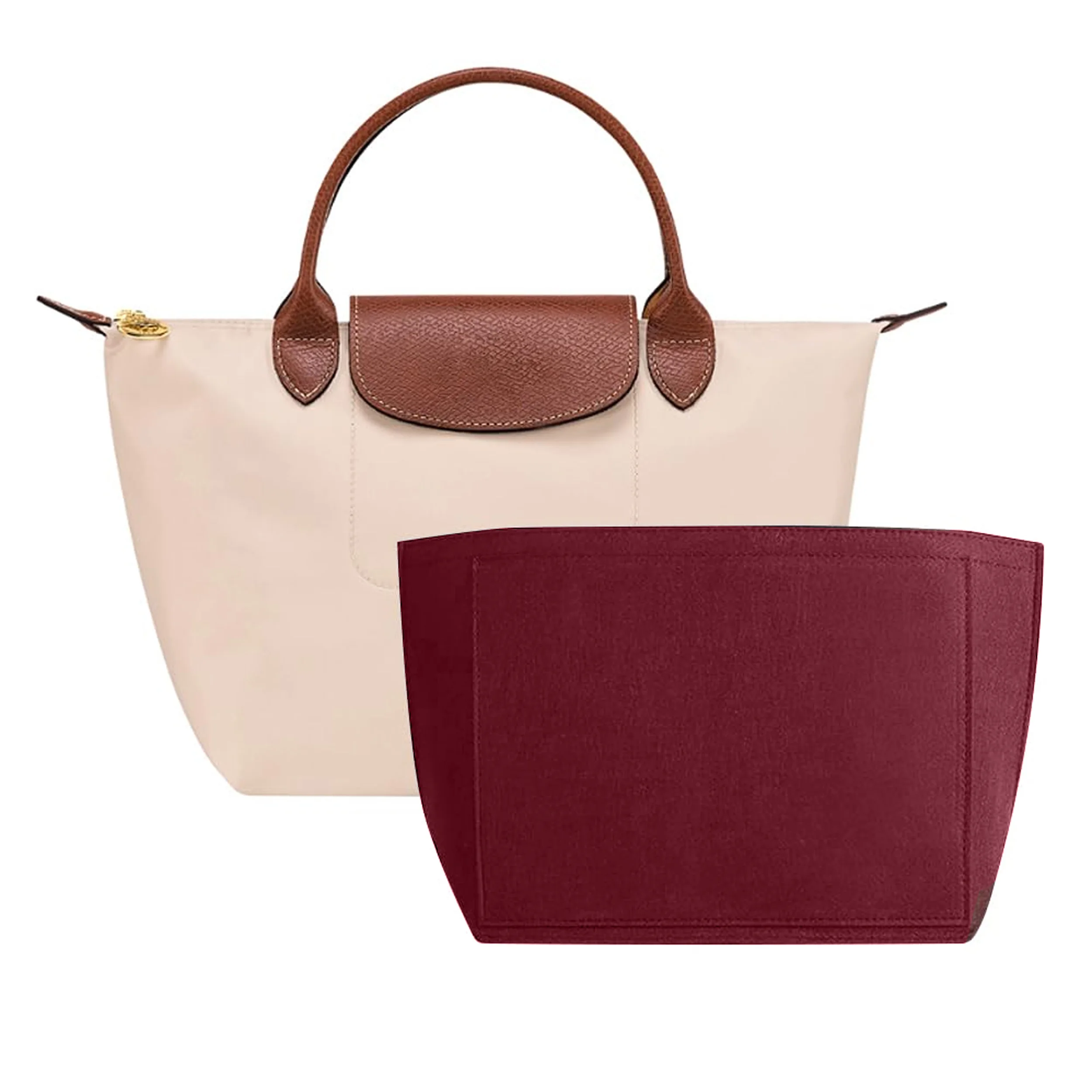 Vilten inzettas Geschikt voor Longchamp Handtas Liner Bag Vilten doek Make-uptas Ondersteuning Reizen Draagbare Insert Purse Organizer
