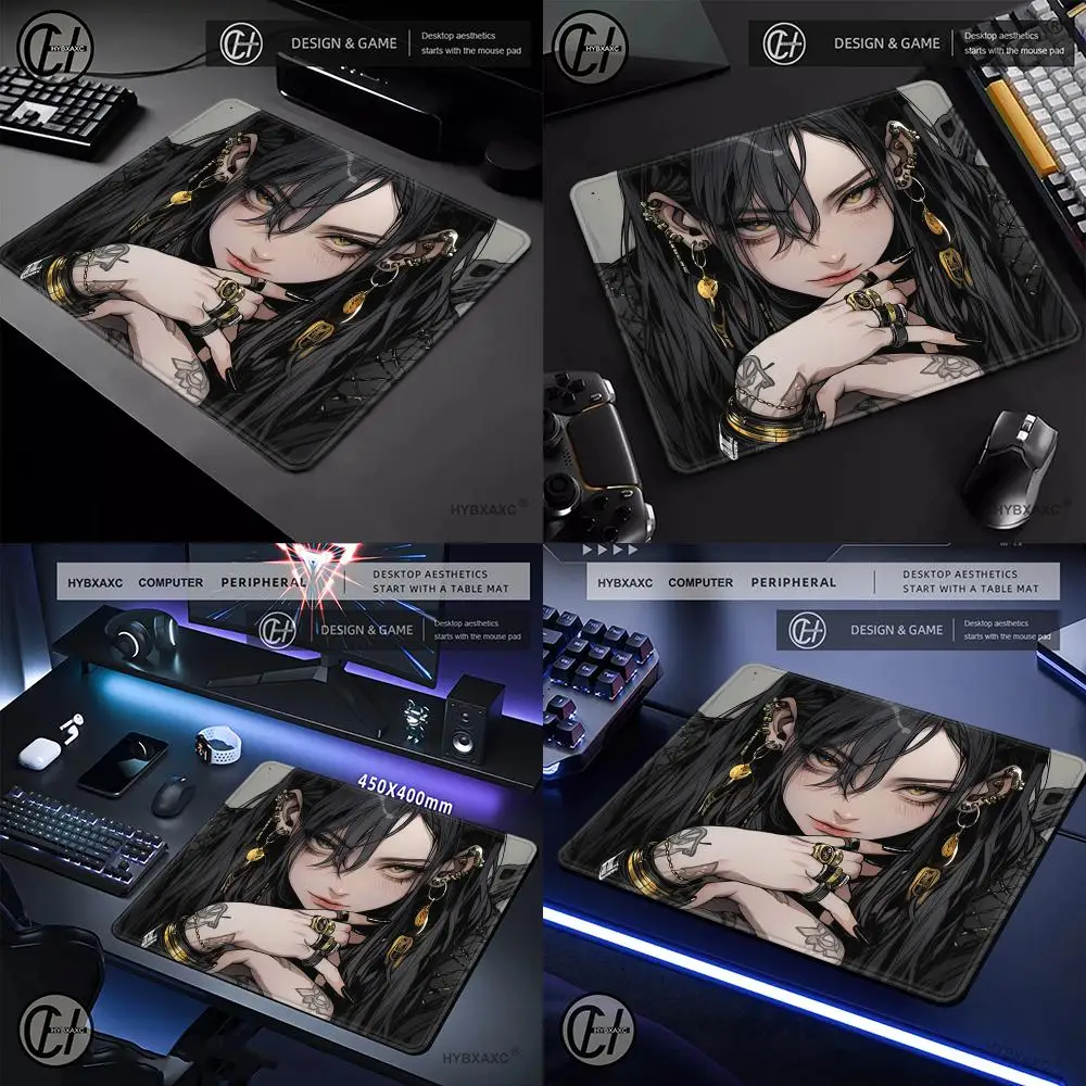 

Gamer Professional Premium Mousepad 45x40CM Locking Edge E-Sports Gaming Mouse Pad Anime Girls Balance Mouse Mat Office Desk Pad