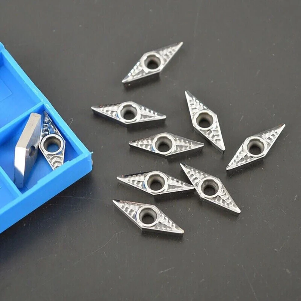 10PCS Carbide Inserts VCGT110304 AK for CNC Turning Featuring Optimized Geometry for Long Chip Control and Reduced Tool Load