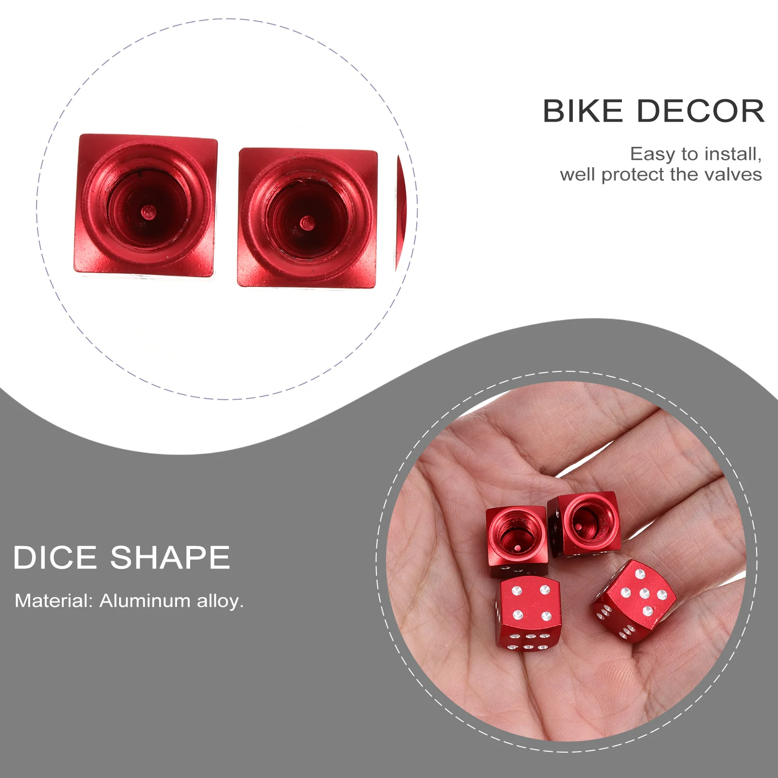 

4Pcs Bike Tire Valves Caps Aluminum Alloy Metal Replacement for Plastic Valve Covers Bike Refit Parts Tool