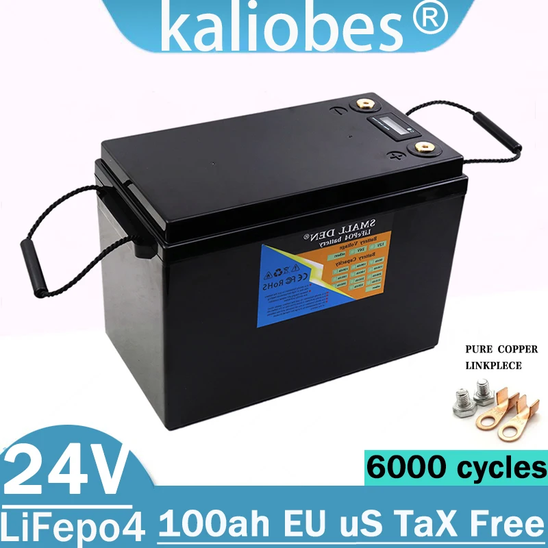 24V 100ah Lifepo4 battery pack with built-in BMS 0-2400W 8S1P 12.8V electric boat starter, motorcycle golf rechargeable battery