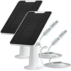 Panel Solar de 5V y 6W, Compatible con Eufycam 2C/2C Pro/E40/E20/2/2 Pro/E Reolink Eco/2E/PT/3 Pro, etc., paquete de 2 unidades