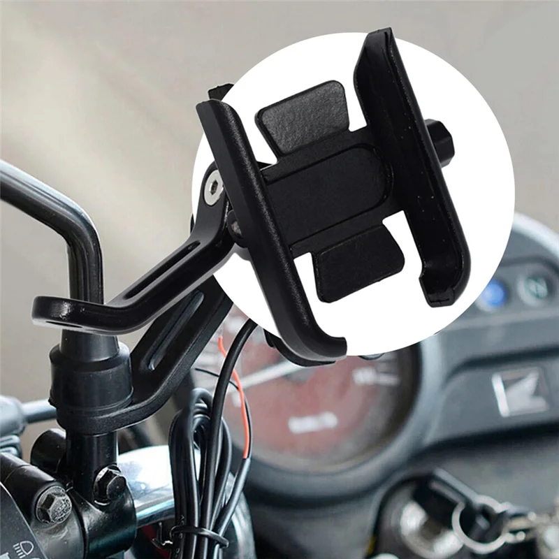 For HONDA PCX 125 PCX 160 PCX 150 Motorcycle Accessories CNC Mirror Mount Mobile Phone GPS Bracket Black