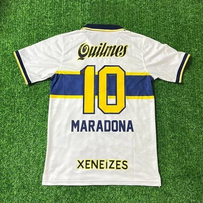 

ГОРЯЧАЯ ПРОДАЖА Модный комплект 3D Armando Maradona 10 — Boca Juniors 1996-1997 годов, футбольный быстросохнущий и дышащий