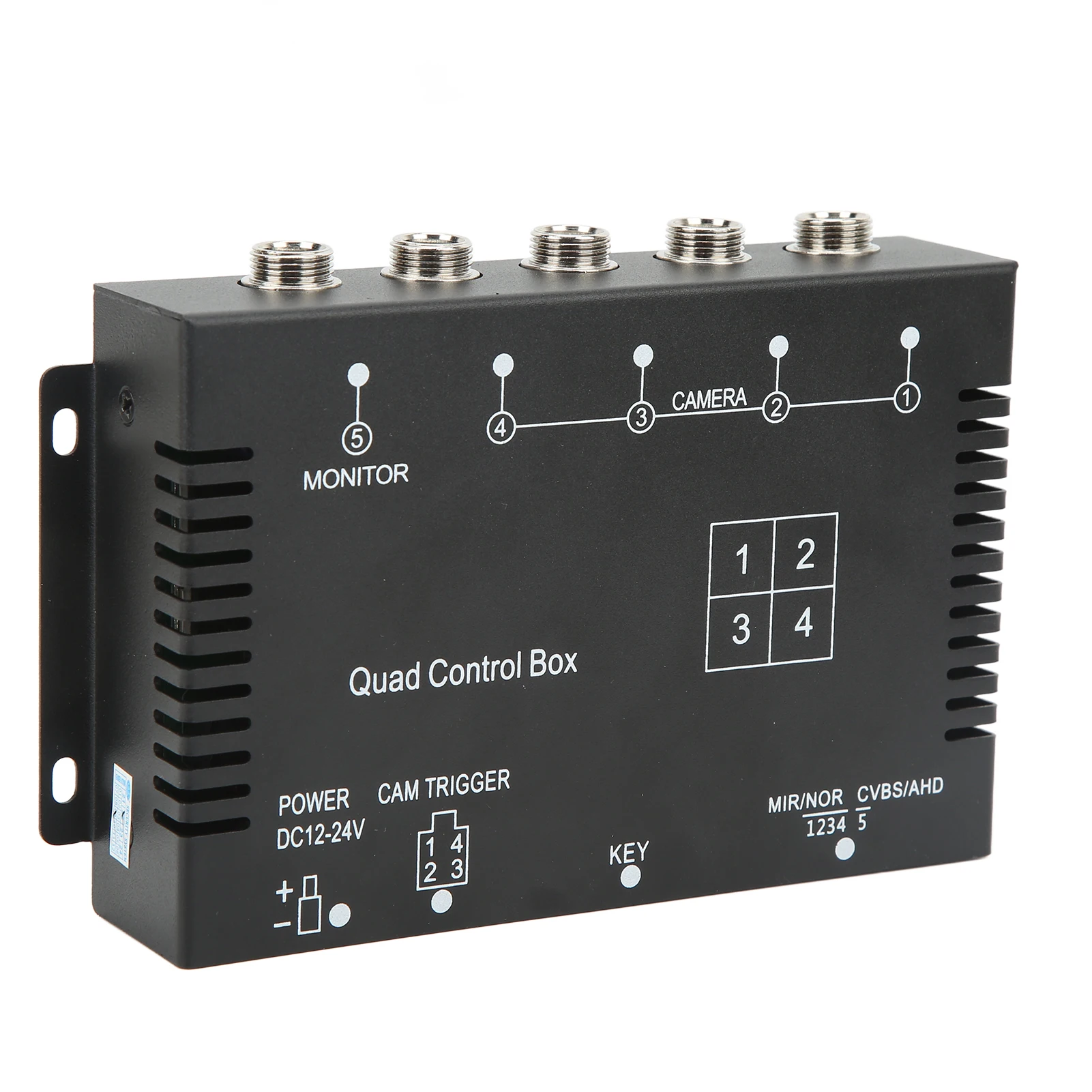 

4 Channel Video Splitter 1080P AHD DC12V 24V Camera Video Screen Switch for RV Truck Bus Trailer