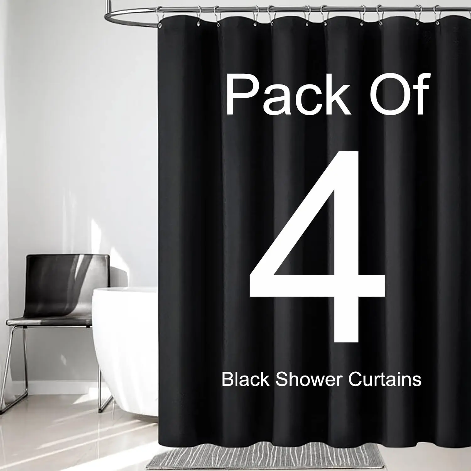 

4-пакет тканевой подкладки для занавески для душа с магнитами, занавеска для душа с нержавеющей способностью