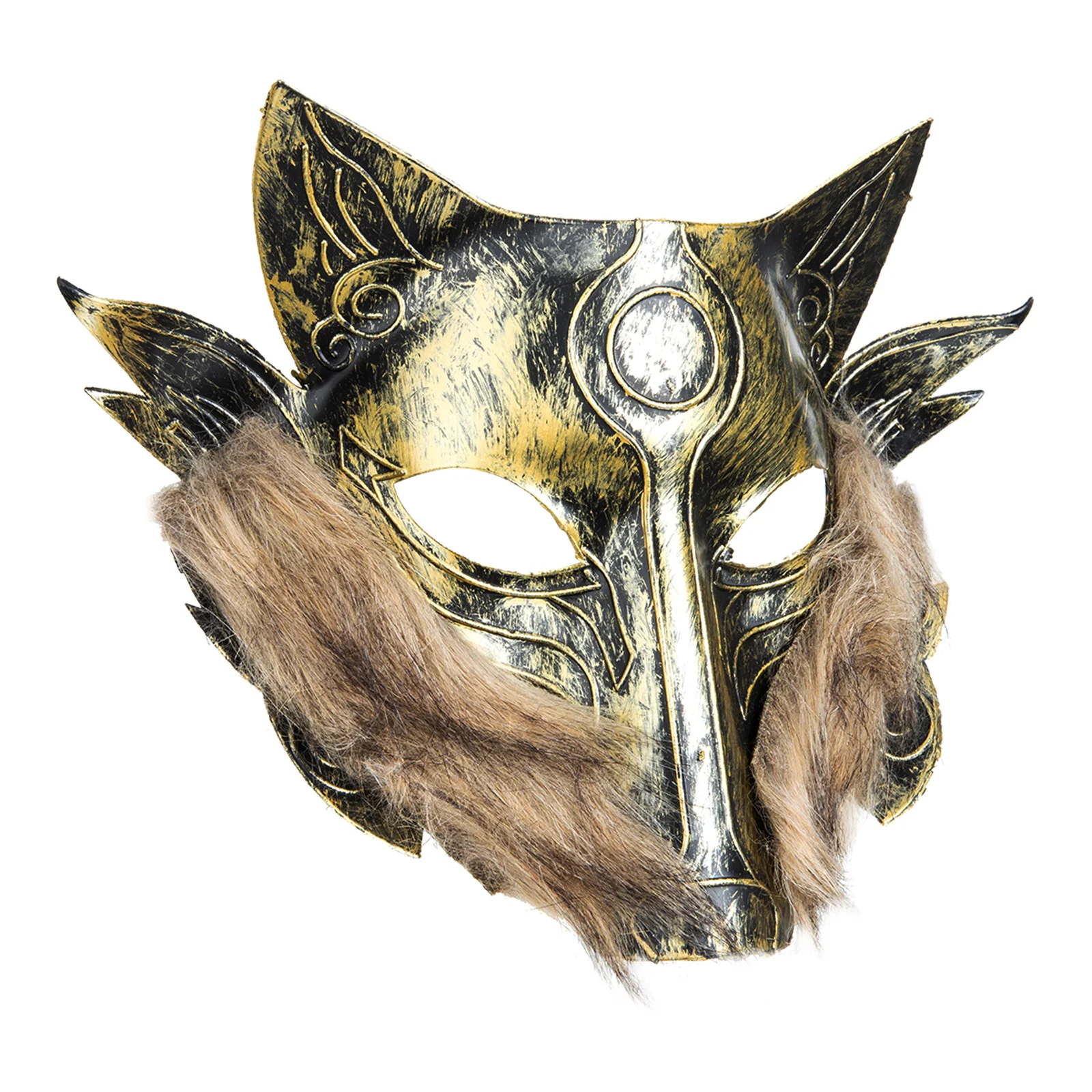 

2 Pcs Wolf Head Mask Halloween Animal Decorative Golden Photo Prop Carnival Party Supplies Child