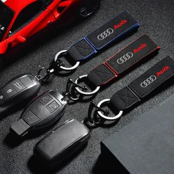 High Quality Suedeleather Car Keychain Key Ring Pendants For Audi A4 B5 B6 B7 B8 B9 A3 8P 8V 8L A5 A6 C6 C5 C7 4F A1 A7 A8 Sline