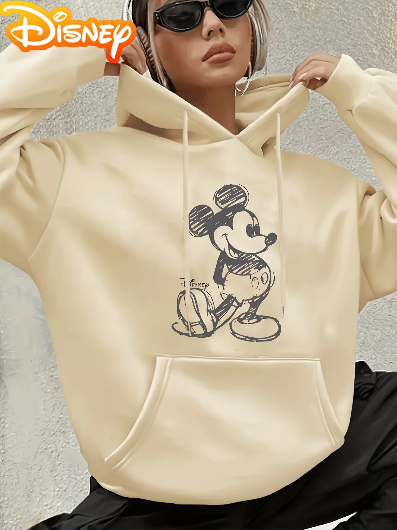 

Disney Mickey Mouse Hoodies Fashion Oversized Streetwear Unisex Hoodies Sweatshirts Autumn and Winter Fleece Casual Versatile