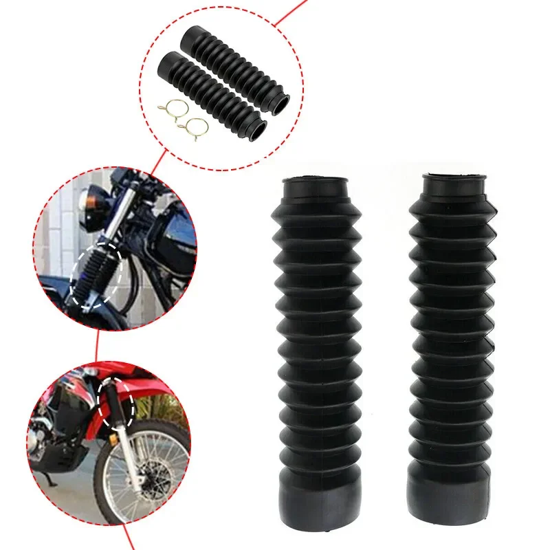 2PCS Universal Motorcycle Rubber Front Fork Dust Cover Gaiters Gators Boots Front Shock Absorber Dust Cover For CG125 CG150