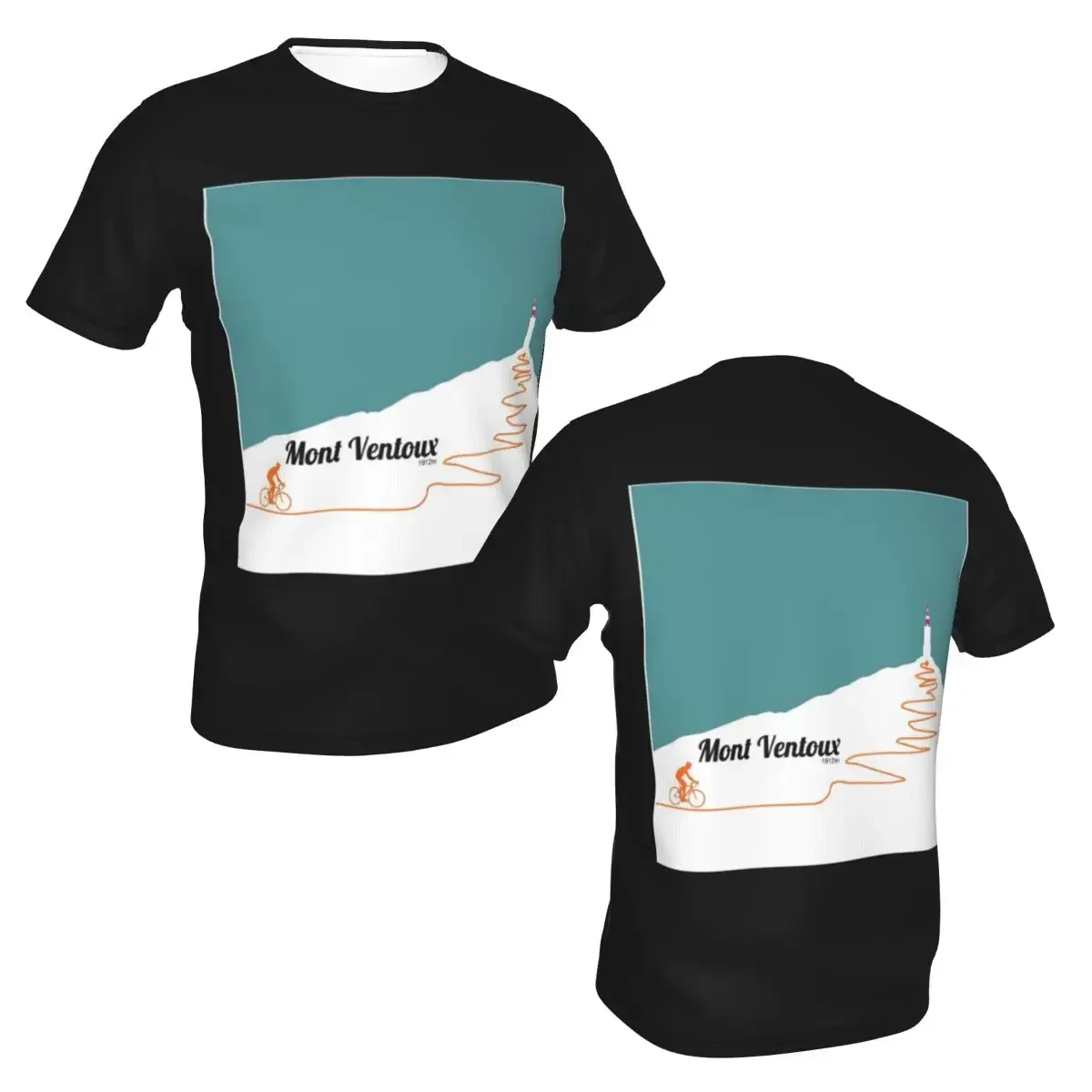 polyester Mont Ventoux Cycling Artwork T-Shirt Men's Fashion T Shirt Men O-Neck Summer Shirts Tops