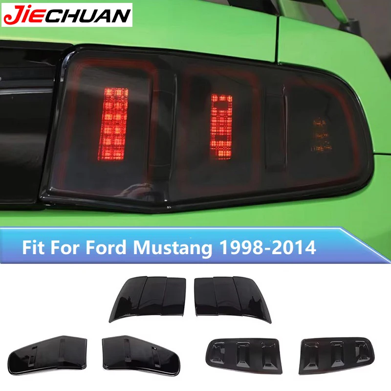 

JIECHUAN дымчатый черный задний фонарь защитный декоративный чехол для Ford Mustang 1998-2004/2010-2014, аксессуары для внешней отделки автомобиля