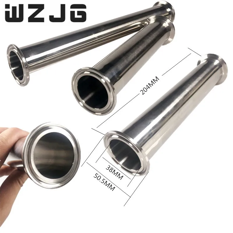 WZJG Sanitary Tri Clamp Type Spool Tube With 51/64MM Ferrule Clamp SS316 4/6/8/12/18/24