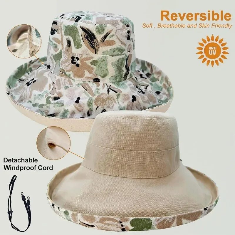 Reisekappe, UV-Schutz, Sonnenhut für Reisen, Strand, Outdoor, Fischerhut, Eimerhut, Damen-Sonnenhüte, verstaubar, für den Sommer