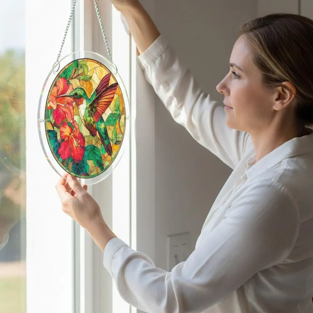 Acrylic Puzzles Toy Double Sided Sun Catcher Acrylic Puzzles DIY Creative Jigsaw Puzzle Pendant for Women Men Mom Birthday Gift