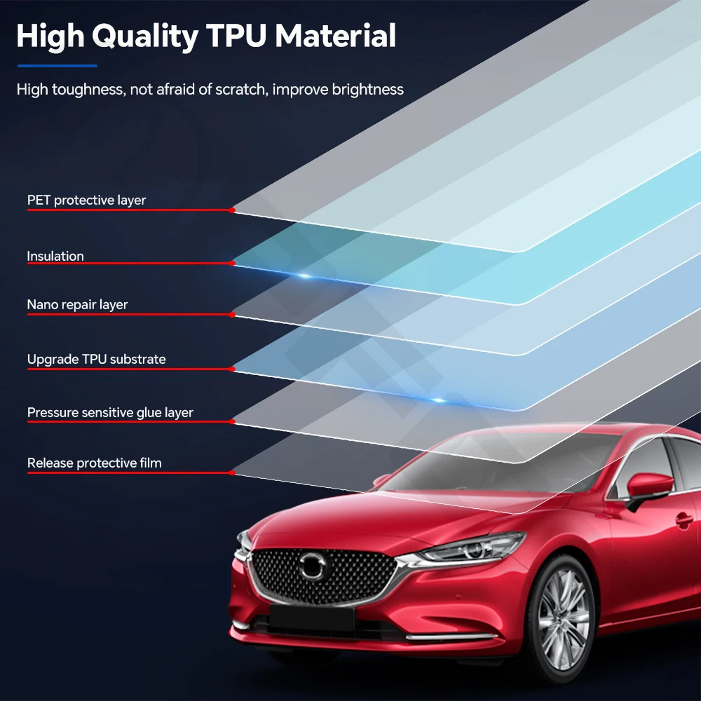 For Mazda 6 Atenza 2018-2021 8.5Mil TPU Paint Protection Film Pre-cut PPF Bra Car Body Anti-Scratch Clear Kit Resistant Cover - Image 5
