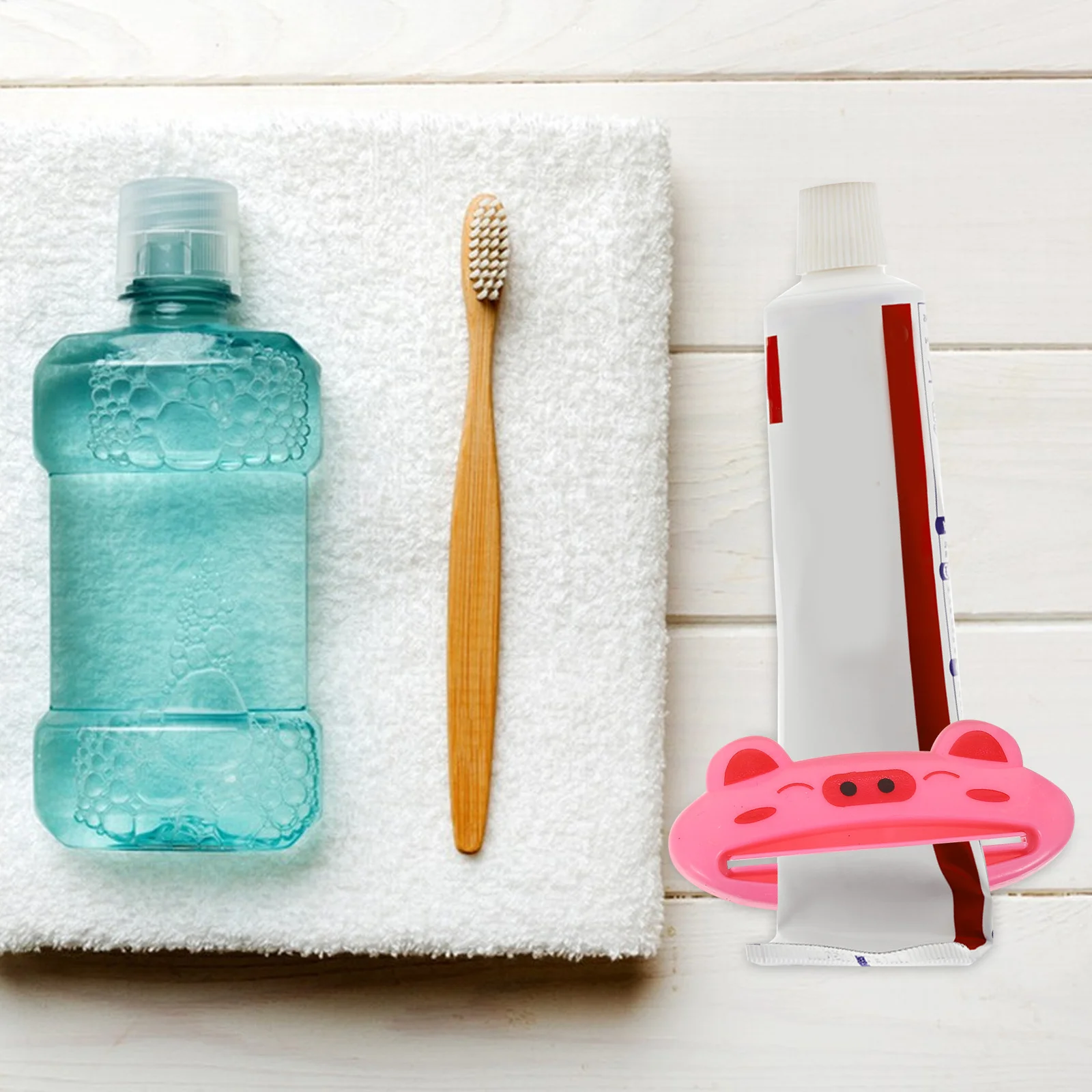 12 قطعة الاطفال دليل معجون الأسنان عصارة الكرتون الحيوان تصميم أنبوب عصارة حامل للحمام السفر موزع متعدد الوظائف #6