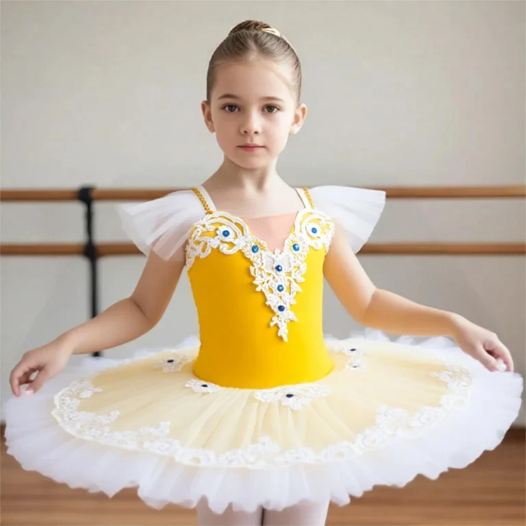 الأطفال فستان رقص الباليه سوان الرقص الشاش تنورة الفتيات الباليه الرقص فستان منفوش الباليه الرقص مرحلة الأداء زي #1