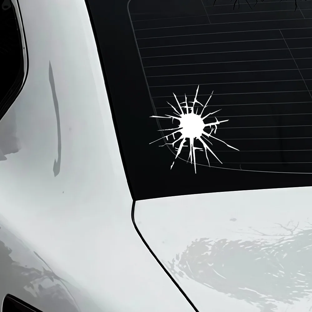 1pc 2D Bullet Hole Crack Waterproof Vinyl Sticker Decal For Car Window Trunk Motorcycle Helmet Laptop Tank Fairing Decal