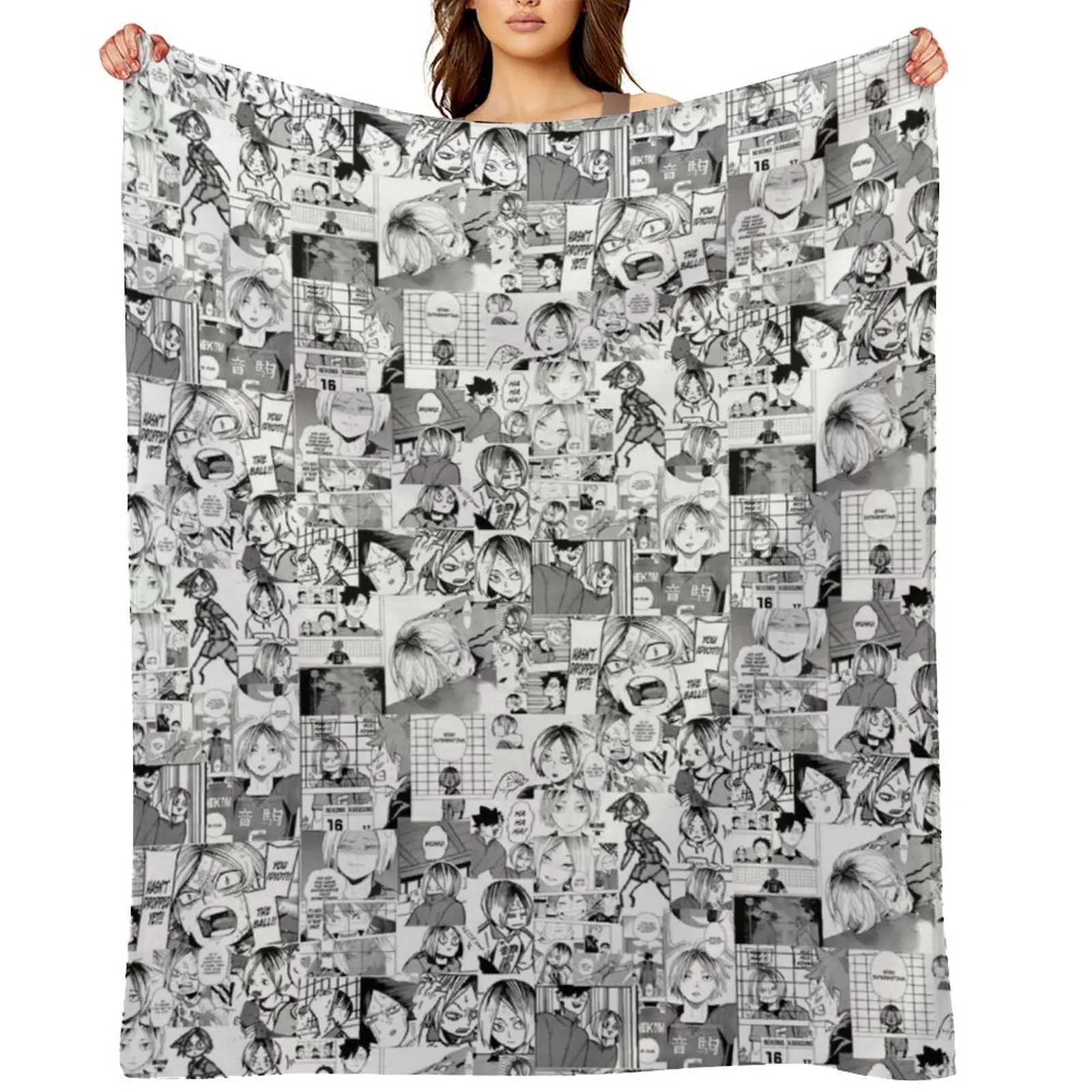 

kenma kozume Manga collage Throw Blanket Luxury Travel Thins Sleeping Bag Blankets