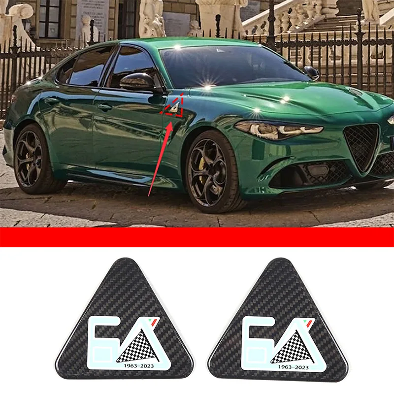 For Alfa Romeo Giulia/Stelvio real carbon fiber car styling car fender air outlet side sticker exterior protection accessories