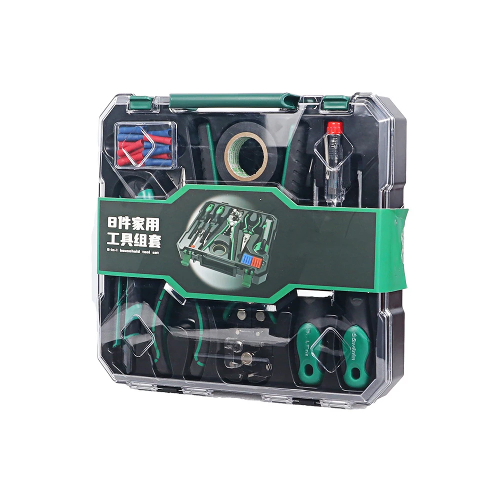 8-piece-home-repair-tool-kit-with-auto-wire-stripper-screwdrivers-and-pliers-for-electrical-connections-and-small-fixes