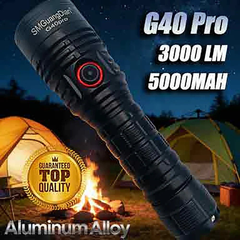 

Профессиональный уличный фонарь SM G40 Pro, 3000 лм, перезаряжаемый, миниатюрный, со светодиодом SST40, 5000 мАч, для повседневного ношения, кемпинга, дома