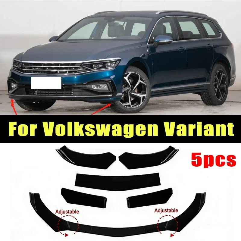

5Pcs ABS Material Universal Car Front Bumper Separator Bumper Lip Body Kit Duck Lip Separator For Volkswagen Variant Accessories