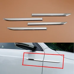 1 Set BK-190A-CI Exterior Door Side Fender Trim Cover Decor Emblem Badge Stripe Decal for Universal Car SUV Silver Chrome
