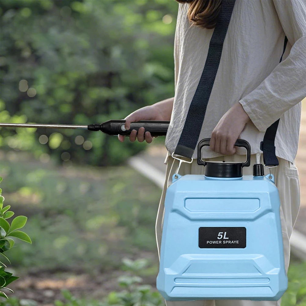 

Electric 5L Battery Powered Sprayer with Spray Gun & Adjustable Nozzles USB Charging for Lawn Garden Cleaning