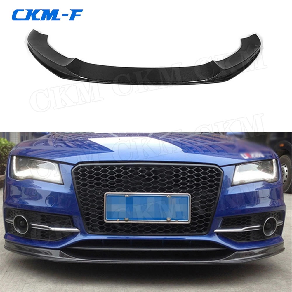 

Front Bumper Lip Spoiler Apron for Audi A7 S7 Sline 2012 2013 2014 2015 Carbon Fiber / FRP Front Extension Chin Shovel