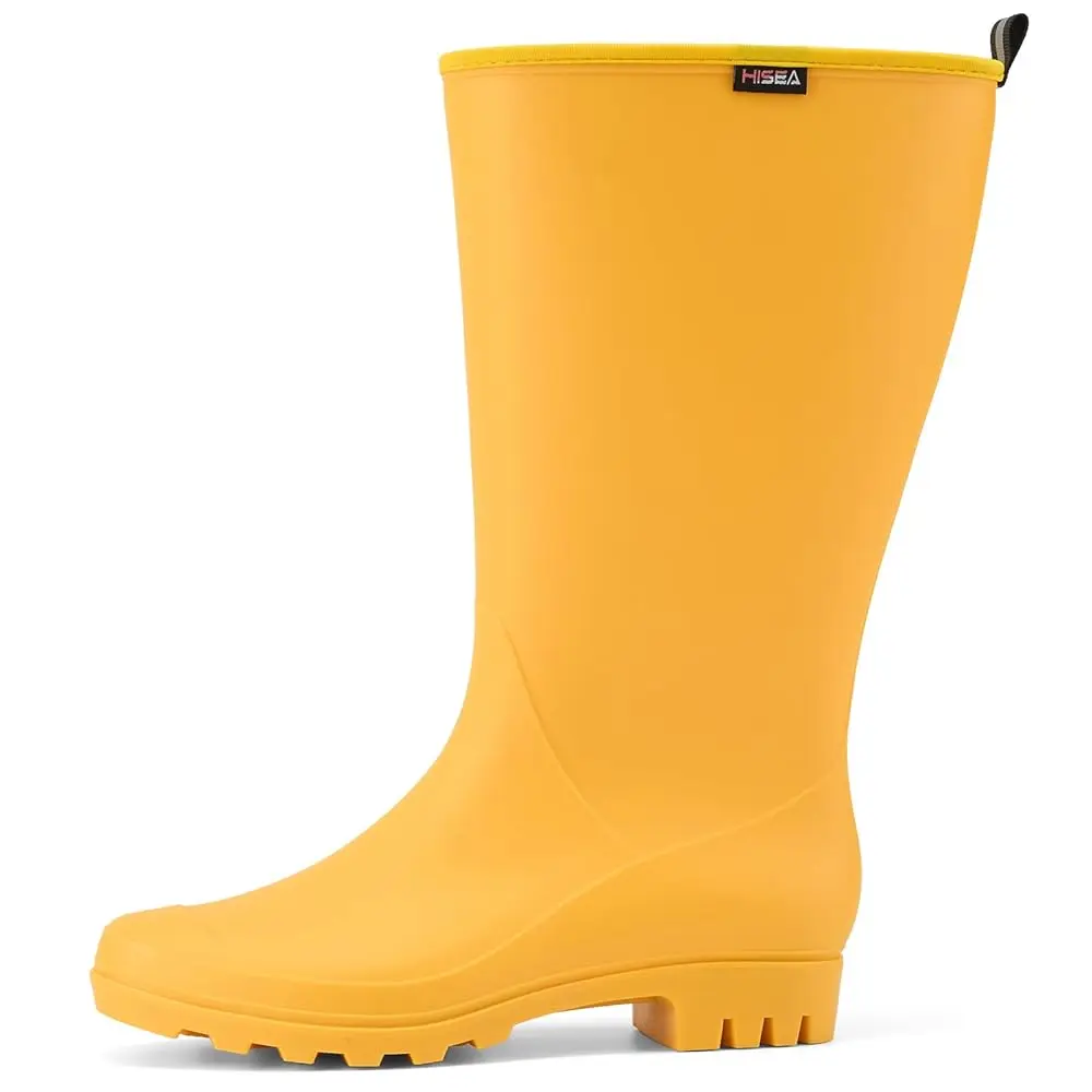 Botas de Goma de Caña Ancha con Envío Gratis, Botas Altas Impermeables de PVC con Superficie Mate sin Costuras para Mujer, Ideales para Jardinería y Agricultura