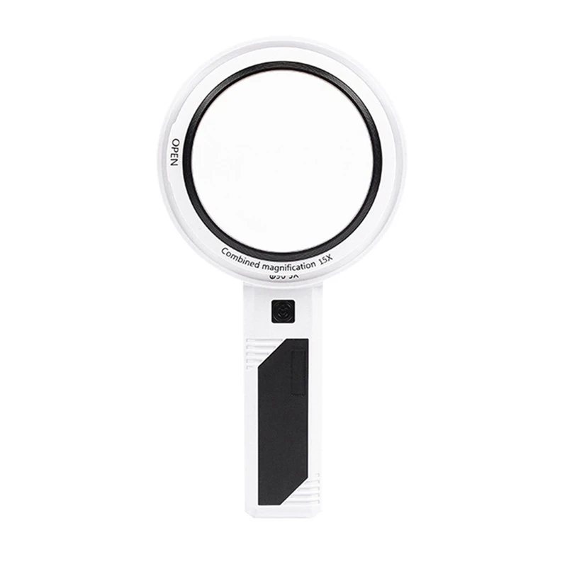 Handheld Magnifying Glass Loupe With LED Light Illuminated Magnifier Removable Optical Lens Magnifier Easy To Use 2275+65