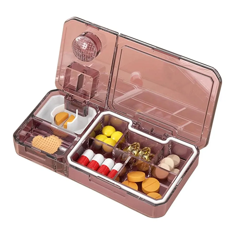 New Pill Case Portable Travel Pill Cutter Organizer Medicine Storage Container Drug Tablet Plastic Moisture-Proof  Pillboxes