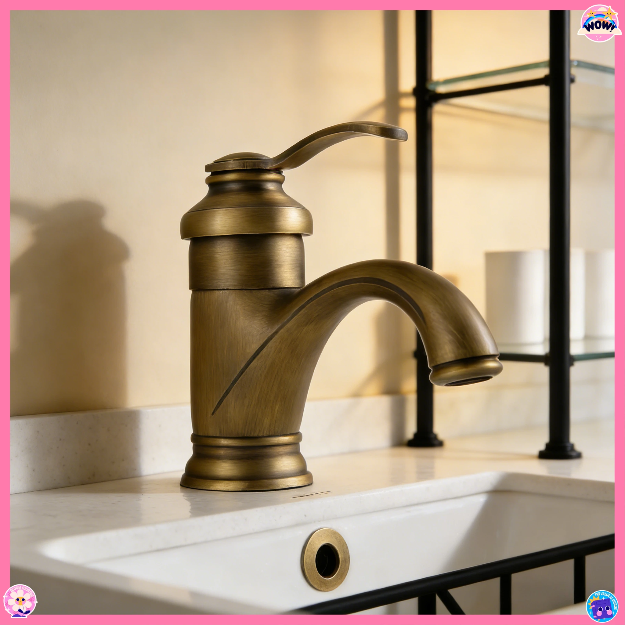 

Высококачественный американский антикварный французский пасторальный ретро латунный стиль, смеситель для горячей и холодной воды для бытовой раковины для ванной комнаты