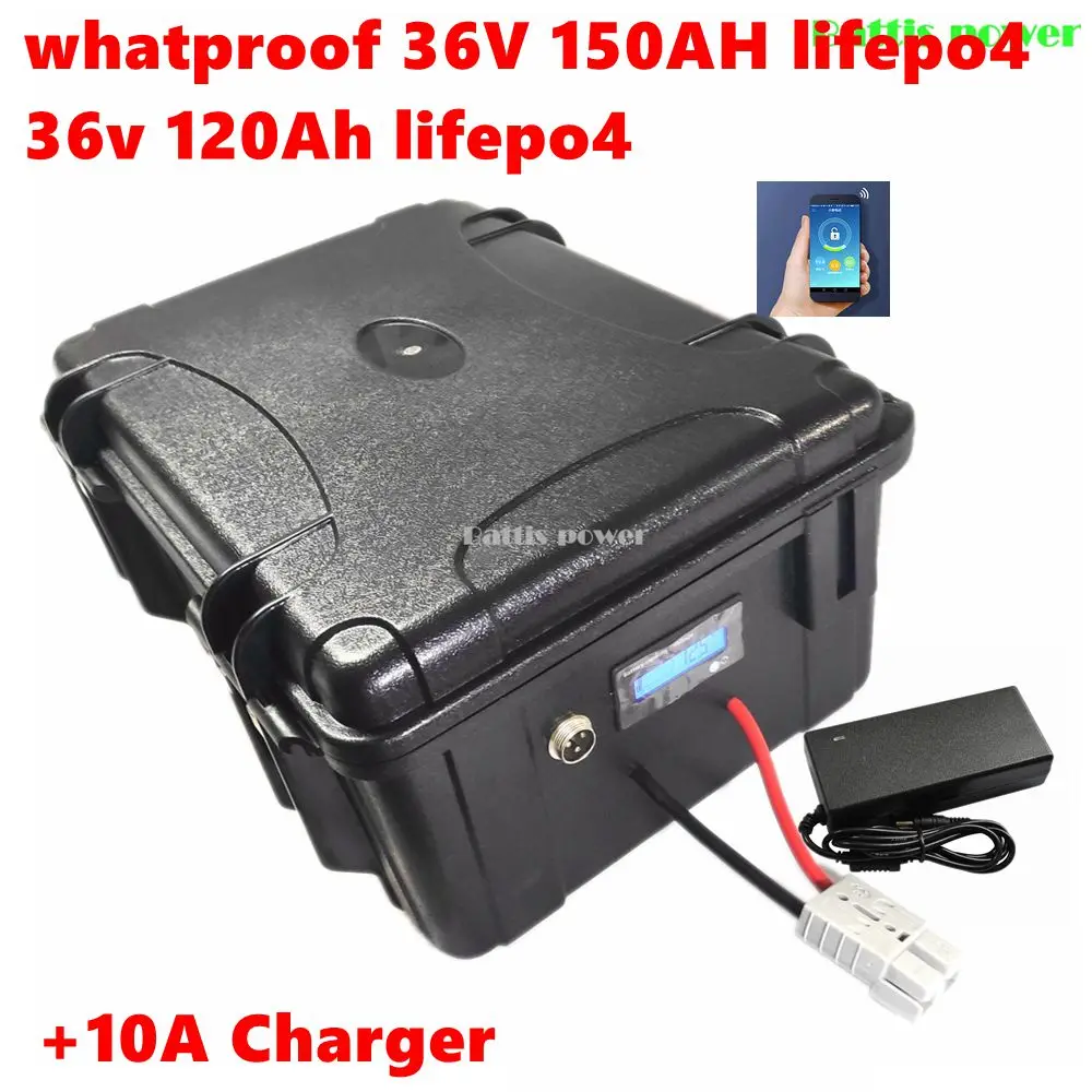 Whatproof 36 В 150 Ач lifepo4 36 В 120 Ач литиевая аккумуляторная батарея lifepo4 для 3000 Вт гоночной тележки, велосипеда, скутера, лодки + зарядное устройство 10 А Whatproof 36 В 150 Ач lifepo4 36 В 120 Ач литиевая аккумуляторная батарея lifepo4 для 3000 Вт гоночной тележки, велосипеда, скутера, лодки + зарядное устройство 10 А