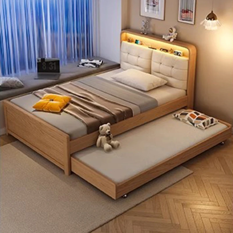 

Double Bedroom Bed Queen Multifunctional Beauty Luxury Wooden Portable Bed Sex Princess Sleeping Camas De Casal Home Furniture