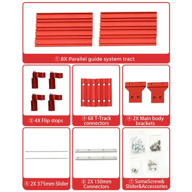 Woodworking Parallel Guide Rail System Engraving Machine Slotting Track 0-1200mm Parallel Sliding Rail for Electric Circular Saw