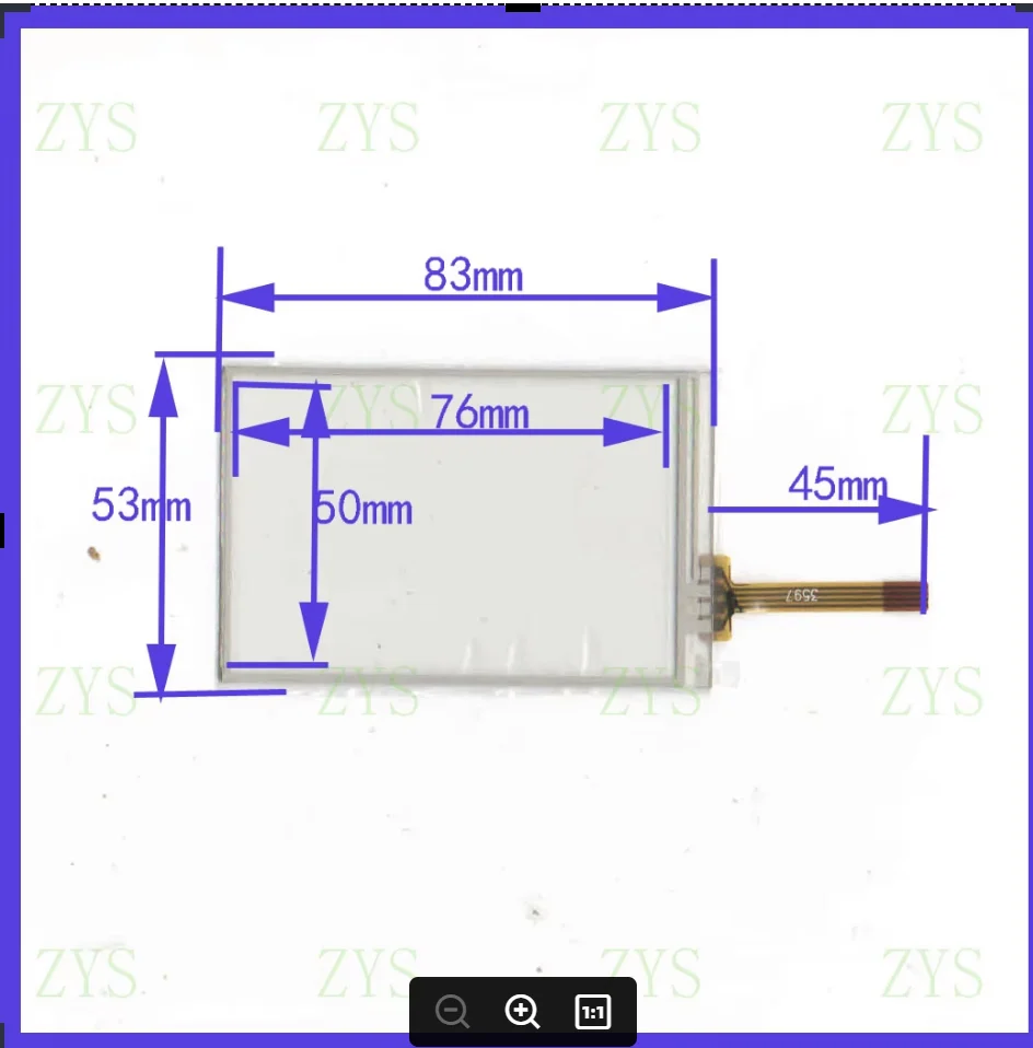 ZhiYuSun 3597 GPS 또는 상업용 포스트 52*82mm용 새 3.5인치 터치 스크린 패널 82mm*52mm