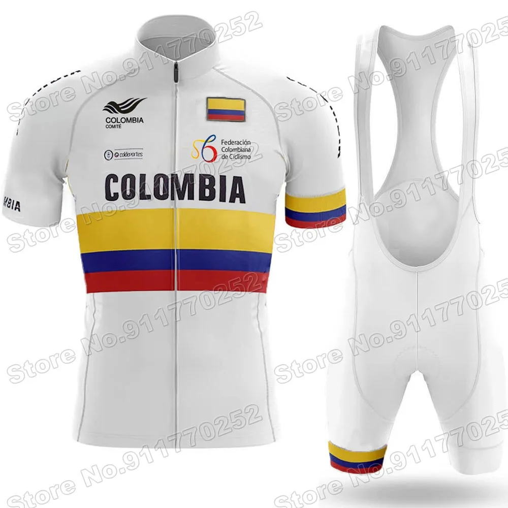 New Team Colombia 2021 Cycling Jersey Set Summer Cycling Clothing Mountain Road Race Bike Shirts Suit Bicycle Pants MTB Maillot