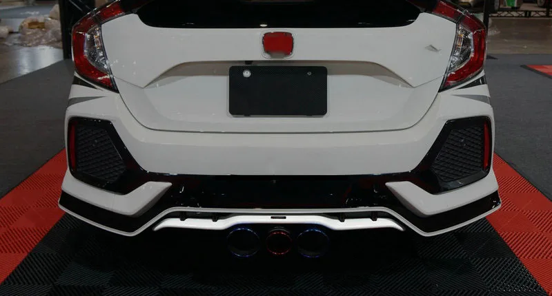 لهوندا سيفيك FK8 نوع R BLZ نمط ألياف الكربون المصد الخلفي الناشر مقبلات (مستودع الولايات المتحدة الأمريكية بما في ذلك الشحن)