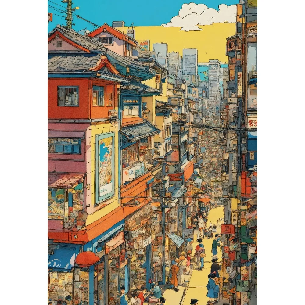 500/1000/1200/2000PCS Puzzle Tall Buildings in Busy City Jigsaw DIY Modern Home Wall Decor Holiday Gifts Suitable for Beginners