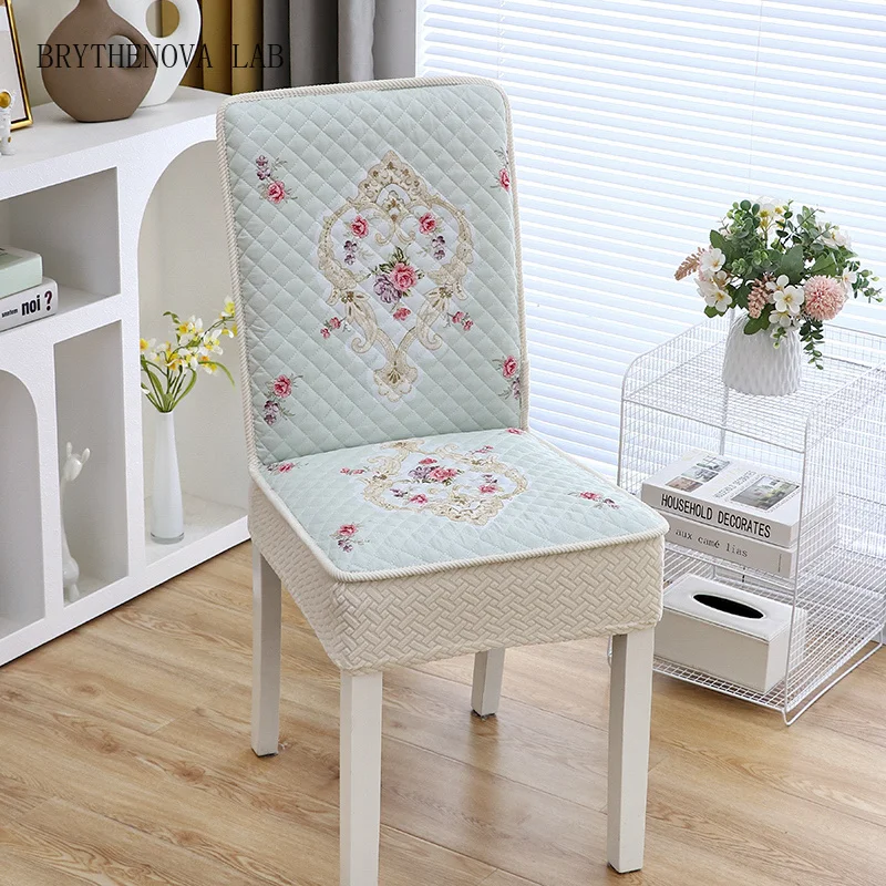 Modern Chair Cover Non-slip Chair Protection Covers Solid Color Fully Conjoined Wrapped Dining Table Thicken