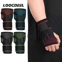 LOOGDEEL 1Pcs Adjustable Wrist Cover Bandage Knitted Wristband Sports Pressure Basketball Fitness Weightlifting Wrist Guard Men