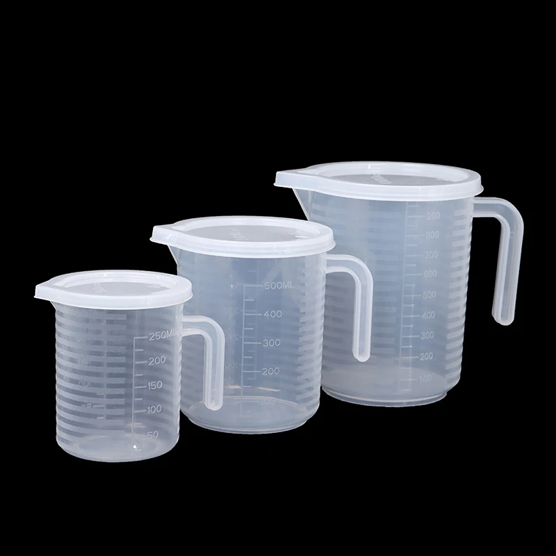 1 pz 300ml/500ml/1000ml/3500ml/5000ml misurino liquido in plastica brocca versare la superficie del beccuccio con strumento di misurazione del coperchio
