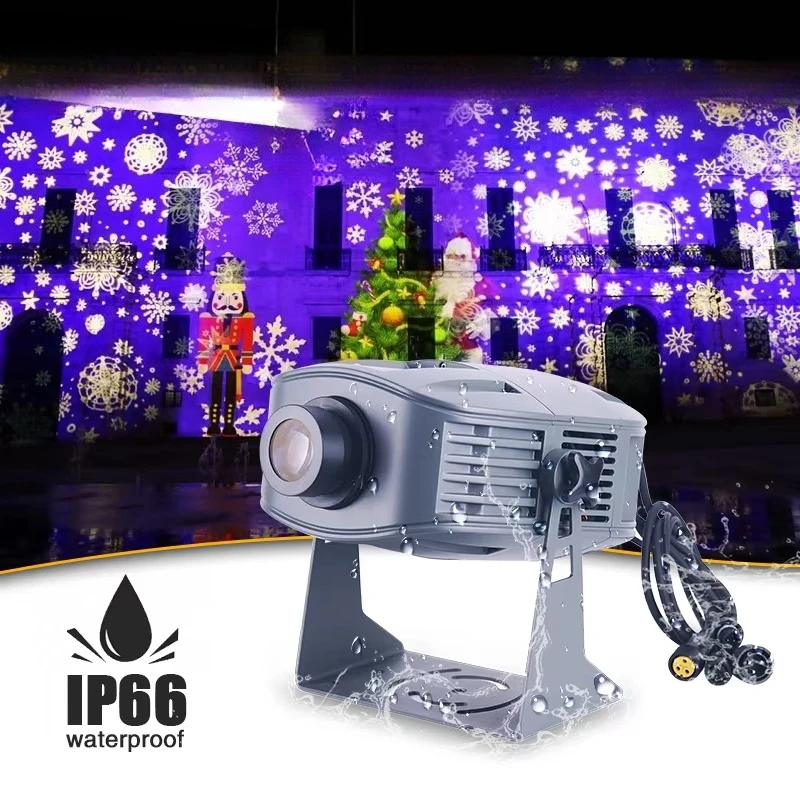 IP66 300w waterproof snowflake five-grid projector Christmas outdoor rotating snowflake projector