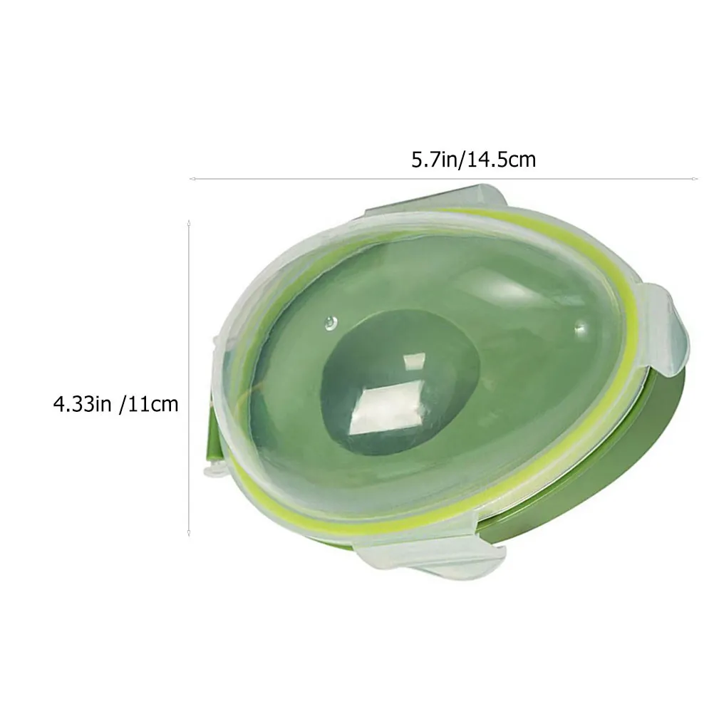 3Pcs Avocado Fresh-Keeping Storage Box PP Silicone Material Transparent Lid Concave Hole Design Healthy Food Keeper for Kitchen