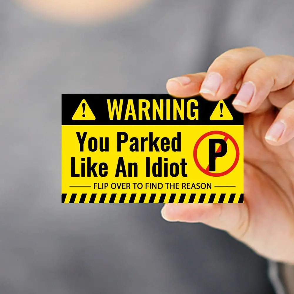 100 Pieces Bad Parking Cards You Parked Like An Idiot Funny Cardboard Parking Violation Cards with Multi Violation Reasons