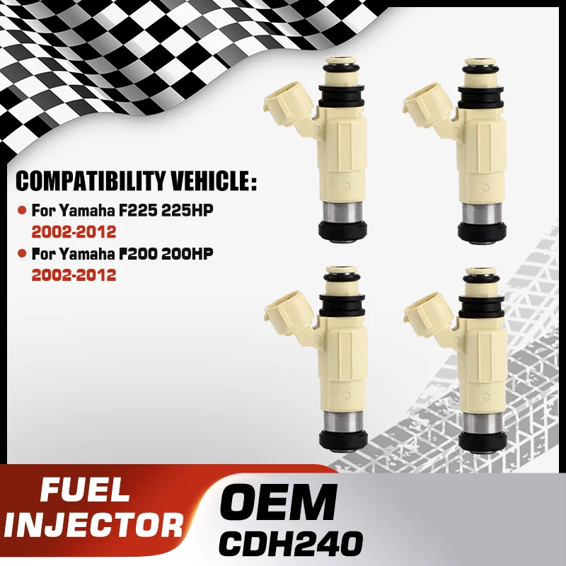 

Engine Fuel Injectors Nozzle For Yamaha F225 225HP 2002-2012 Yamaha F200 200HP 2002-2012 CDH240 155-0371 842-12299 Accessories