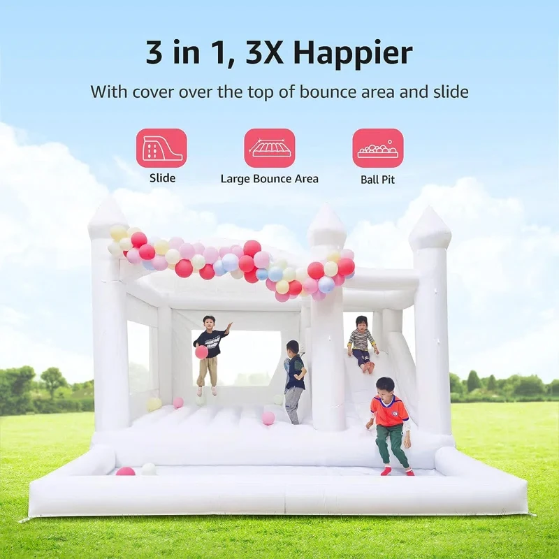 Giant Inflatable Bounce Houses Bouncy Jumping Castles With Ball Pool For Kid Children Birthday Party Wedding Decoration Outdoor